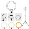 thumbnail image 1 of 10" LED Light Ring w/Stand Mount Kit & Selfie Stick For Live Broadcast Streaming, 1 of 15