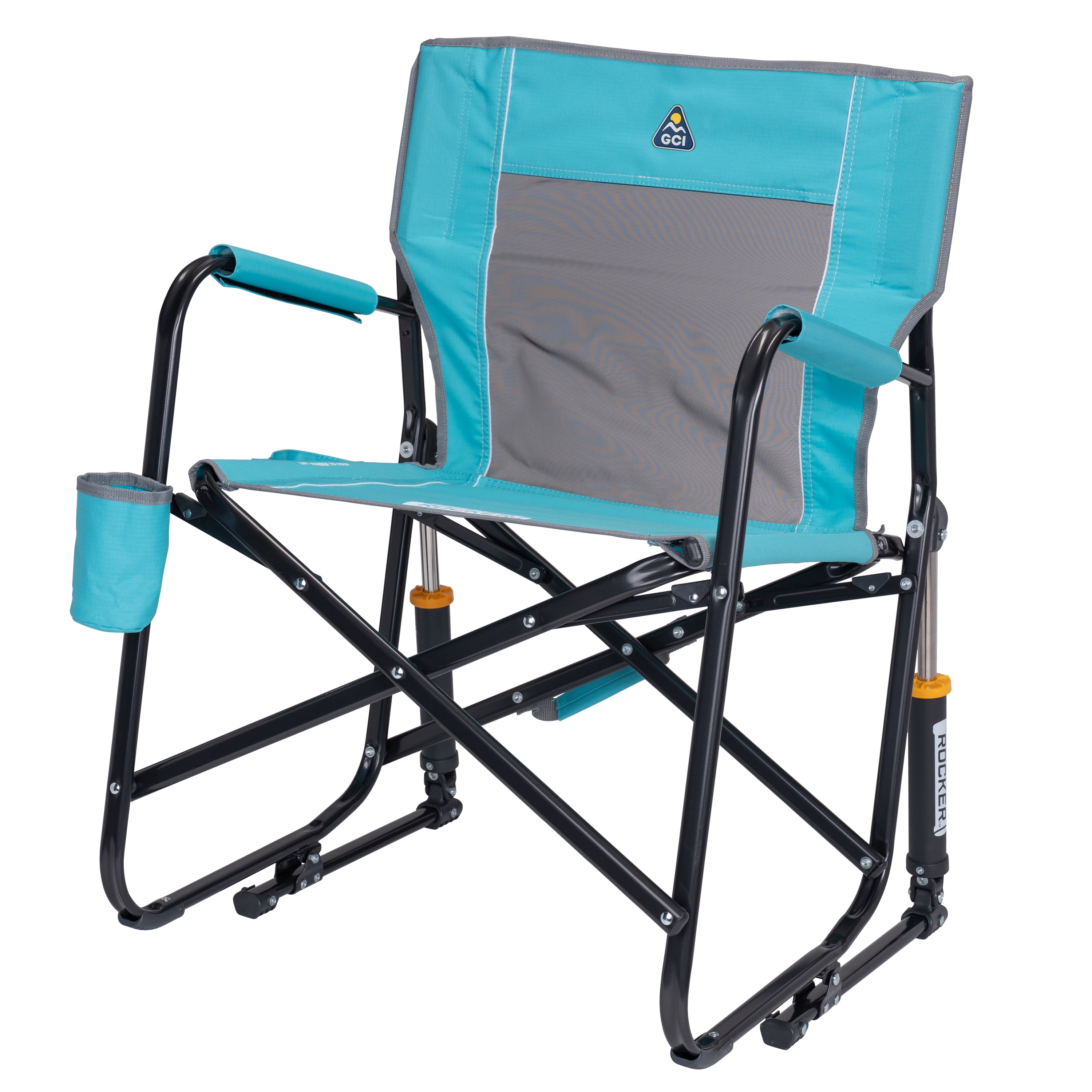 GCI Outdoor Freestyle Rocker Foldable Rocking Camp Chair, Seafoam