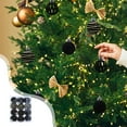 thumbnail image 3 of yulier 12 Pcs Mini Velvet Christmas Ball Ornaments, 1.57 inch Flocked Hanging Baubles Xmas Tree Balls Holiday Party Christmas Tree Xmas Garland Decorations, Black, 3 of 4
