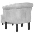thumbnail image 3 of vidaXL Tub Chair with Footstool Silver Faux Leather, 3 of 5