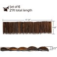 thumbnail image 3 of Worth Garden Outdoor Wood Edging Short Border Yard Fence for Chrismas Tree 12 Inch High 42'' Lengh 6 Pack Indoor Decorative Brown Lawn Landscape Edging Burnt Wood Finish Flexible Spring Maintenance, 3 of 7