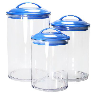 Designs Details about   Oggi 4pc Clear Canister Set with Clamp Lids &  Assorted Style Names 