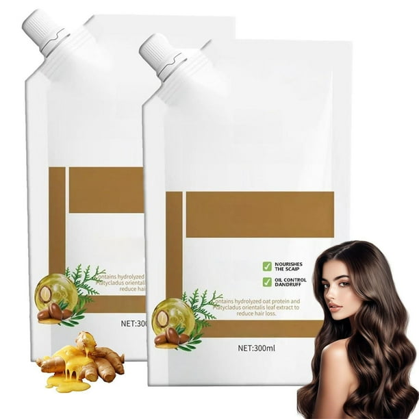 Champú para La Caída Del Cabello (2 Unidades), Control de Aceite y Caspa, 300 Ml | Champú Suave Sin Sulfatos, Ph Equilibrado y Aloe | Fórmula Nutritiva y Refrescante | Tamaño de Viaje Portátil (Paque