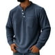 thumbnail image 2 of pstuiky camisas de hombre de manga larga, Camiseta informal de manga larga con botones y cuello alto de color liso para hombre camisetas de hombre xxxxxl, 2 of 8