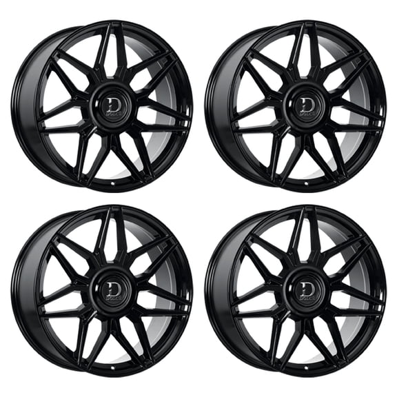 Dolce Luxury Verona 22X9.5 6X135/139.7 35mm Glossy Black 22" INCH Rim SET OF 4