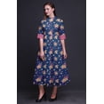thumbnail image 4 of Bimba Floral Ladies Button Down Print Dress A-Line Cocktail Party Shirt Dress-X-Small, 4 of 5