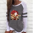 thumbnail image 2 of asdoklhq Clearance Plus Size Christmas Clothing,Women Casual Santa Claus Print Long Sleeve O-neck Christmas Tops Blouse, 2 of 6