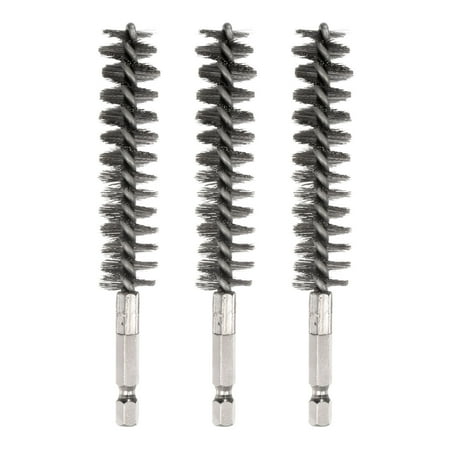 

Uxcell 3pcs Stainless Steel Bore Brush 17mm Dia Cleaning Wire Brush with Handle 1/4 Inch Hex Shank for Tubes