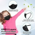 thumbnail image 2 of 50 Pcs NK95 Kids Boy Girl Face Mask Dental Cover 5 Layer Ear Loop Black Color, 2 of 5