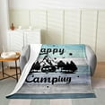 thumbnail image 2 of Camper Throw Blanket All Season,Happy Camping Fleece Blanket for Kids Boys Girls,Rustic Wooden Barn Door Plush Blanket Living Room Decor,Camper Car Mountain Fuzzy Blanket,Baby 30x40, 2 of 5