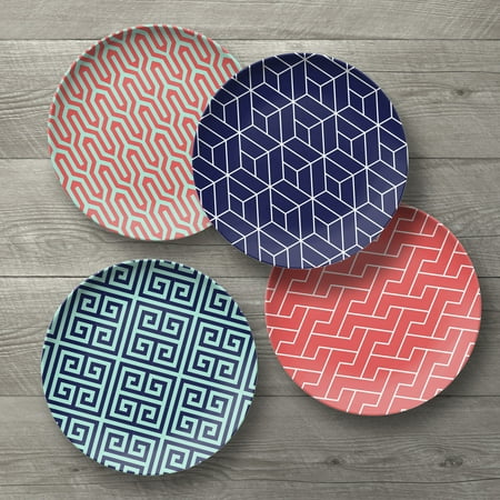 - Better Homes and Gardens Mix Geo Design 4pk Salad Plate