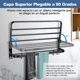 thumbnail image 3 of Toalleros de Baño Plegable, Accesorios de Baño de Acero Inoxidable, Toallero Plegable de Pared, Estantería de Almacenamiento para Baño con Ganchos para Baño, Cocina y Hotel (Black), 3 of 4