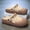 Khaki Brown, variant on Men's & Women's Two-Way Wear Closed-Toe Slippers - Slip-On/Slip-Off Beach Sandals with Soft Sole, Nurse Work Clogs, Lightweight /Outdoor Footwear (Unisex Design)