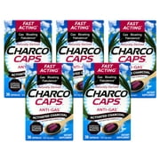 Charco Caps Anti Gas Detoxifying Formula, 36 Capsules Each (Pack of 5)