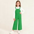 thumbnail image 2 of AHTJRT Girl's Boy's Overalls Casual Adjustable Strap Sleeveless Rompers with Pockets Loose Fit Jumpsuits Casual Bib Overalls Green 12-13 Years, 2 of 8