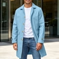 thumbnail image 6 of Miqool Mens Trench Coat Turndown Collar Button Down Long Sleeve Mid Length Winter Casual Business Outerwear Overcoats with Pockets M-XXXL, 6 of 9