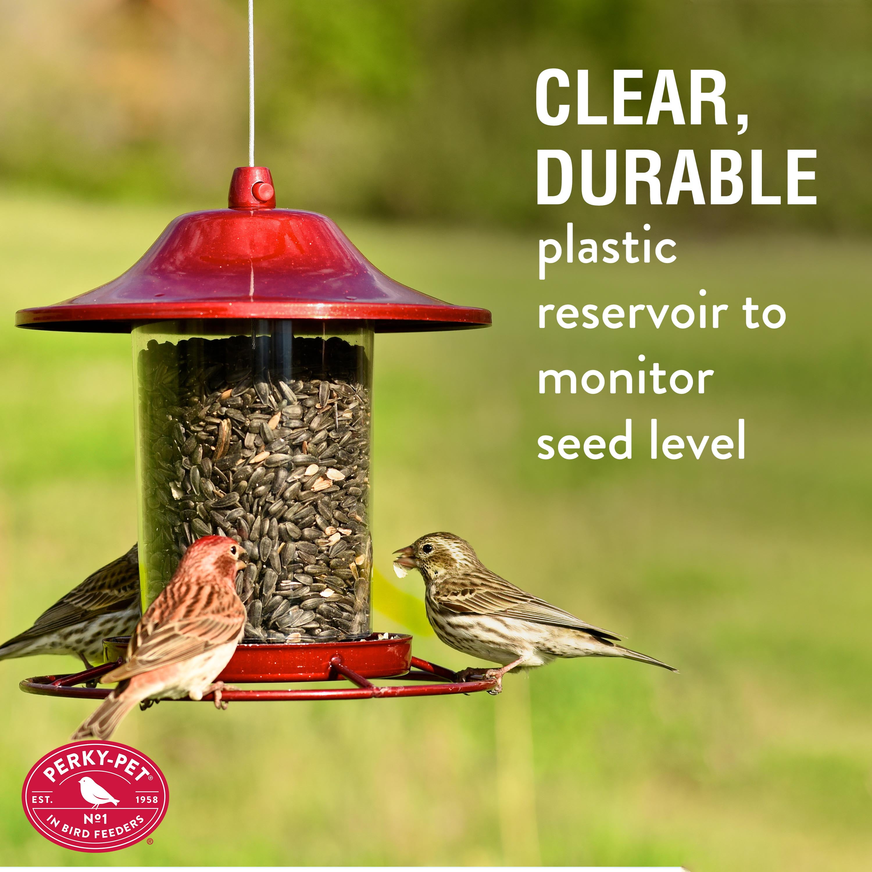 Perky-Pet Red Panorama Wild Bird Seed Feeder - 2 lb Capacity