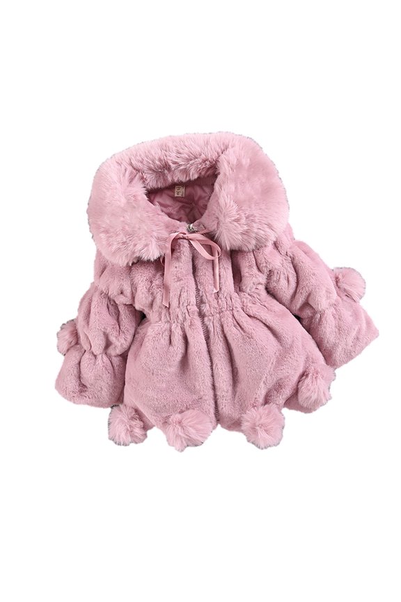 Rain Jacket Toddler Boys Winter Long Sleeve Fleece Jacket Kids Baby Girls Winter Solid Fleece Sweater Jacket Plus Velvet Thicken Coat Cloak Jacket Warm Outerwear Pink 5T-6T