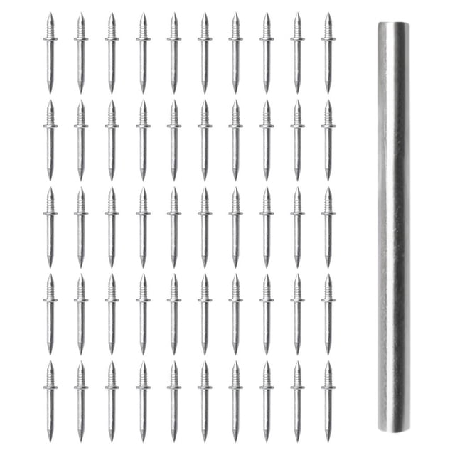 Lttoisl Furenl Double-Headed Skirting Nails, Invisible Carbon Steel Fasteners for Wood Trim & Baseboards, Seamless Installation Hardware, Includes Sleeve Tool, 100-Piece Pack