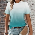 thumbnail image 2 of Taqqpue Womens Summer Tops Solid Color Short Sleeve Round Neck Basic T Shirts Loose Fit Workout Outfit Blouses, 2 of 5