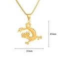 thumbnail image 3 of Personality 14K Yellow Gold Zircon Dragon Necklace Pendant for Men Women Hip Hop Chain Rhinestone Iced Out Necklace Jewelry, 3 of 6