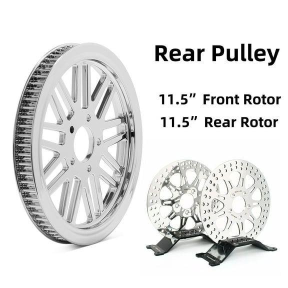 70 Tooth Spoke Rear Pulley w/ Rotors Discs Disks for Harley Davidson Heritage Softail Classic FLSTC Fatboy FLSTF Deuce FXSTD 00-06 Deuce Low Rider FXDL Super Glide FXD Wide Glide FXDWG 00-05