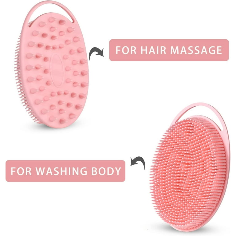 2 Pack Silicone Body Scrubber, 2 in 1 Bath and Shampoo Brush 2 Pack Silicone Body Scrubber, 2 in 1 Bath and Shampoo Brush