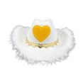 thumbnail image 4 of BRICH Cowboy Hat Heart Pattern Western Hat Travel Casual Wear Hats Fashion Denims Hats for Daily Fashion Statements 01-White2 One Size, 4 of 6
