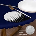thumbnail image 4 of Golf Ball Table Cloth, Round Fitted Tablecloths with Elastic Edge, Navy Blue Monochrome Sport Wipeable Waterproof Table Cover for Kitchen Wedding 55-60 Inches, 4 of 4