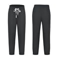 thumbnail image 2 of FAIWAD Womens Elastic Waist Drawstring Solid Color Pants Slim Straight Lightweight Trousers with Pockets (X-Large, Black), 2 of 7