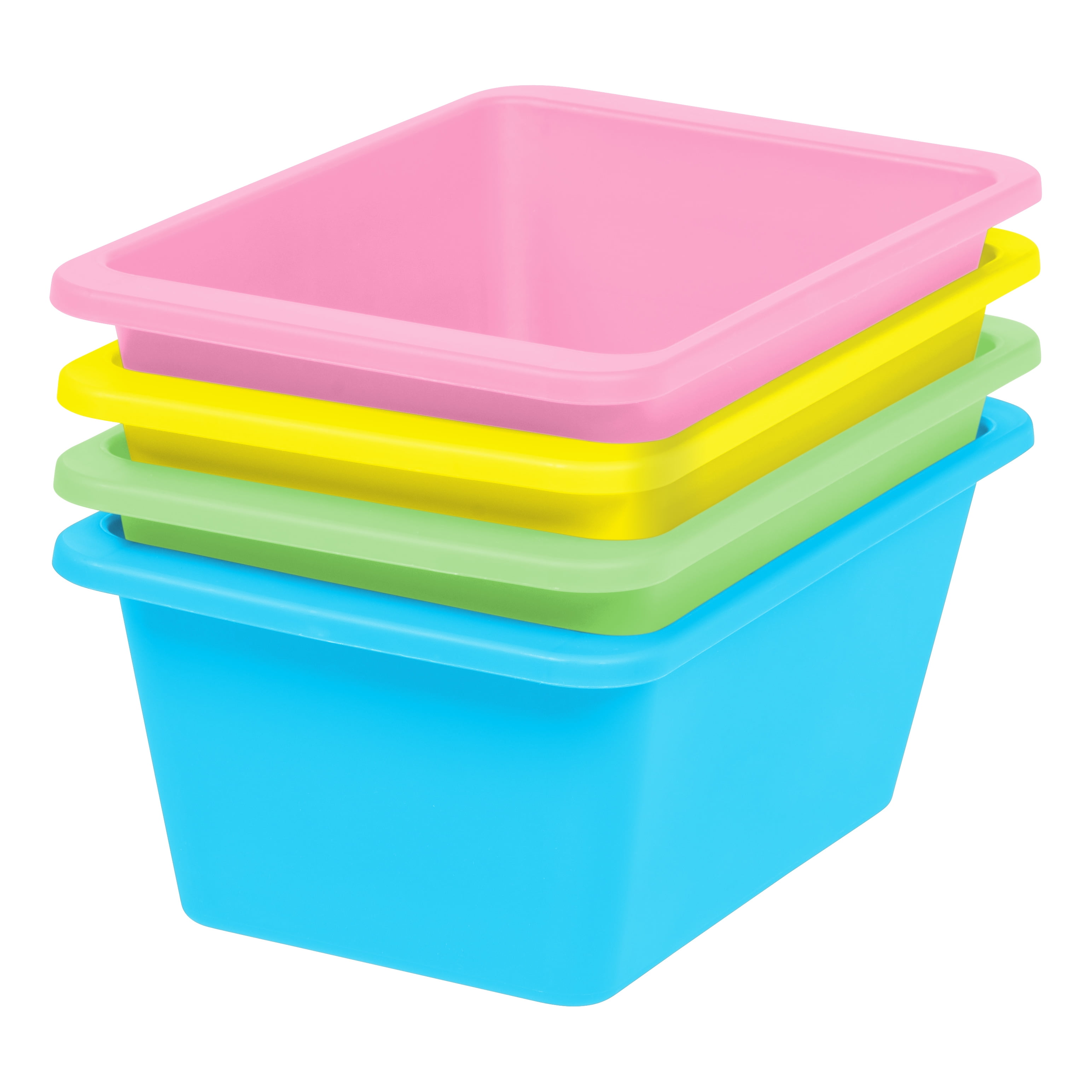 IRIS Small Multi-Purpose Plastic Bins, 4 Pack, Pastel - Walmart.com