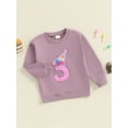thumbnail image 5 of BemeyourBBs Toddler Baby Girl Birthday Sweatshirts Outfits 1 2 3 4 5 6 7 Years Old Birthday Clothes Letter Embroidery Long Sleeve Crewneck Sweater Shirt Pullovers Spring Fall Winter Tops, 5 of 10