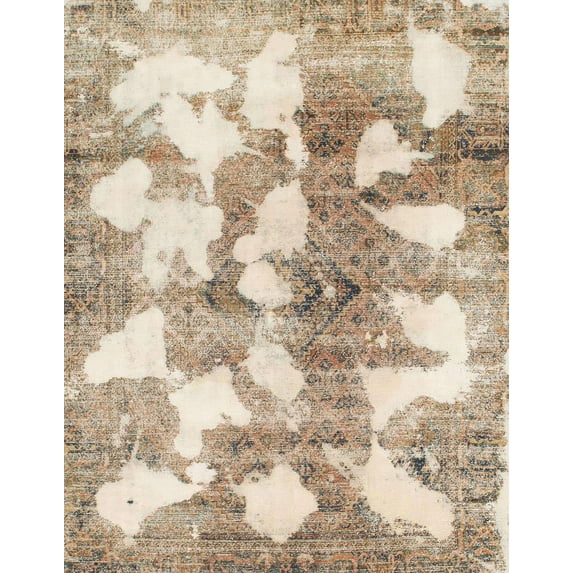 Ahgly Company Machine Washable Indoor Rectangle Abstract Dark Almond Brown Area Rugs, 2' x 5'