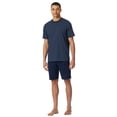 thumbnail image 2 of SCHIESSER Pijama corto de hombre - Casual Essentials, cuello redondo, algodón Azul oscuro 4XL (XXXX-Large), 2 of 4