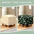 thumbnail image 6 of SCRAWLGOD St. Patrick's Day Shamrock Stripe Print Green Black Ottoman Slipcover, Anti Slip Square Footstool Cushion with Elastic Bottom Thick Foot Stool Protection Fit for Most Footrest Sofa, 6 of 7