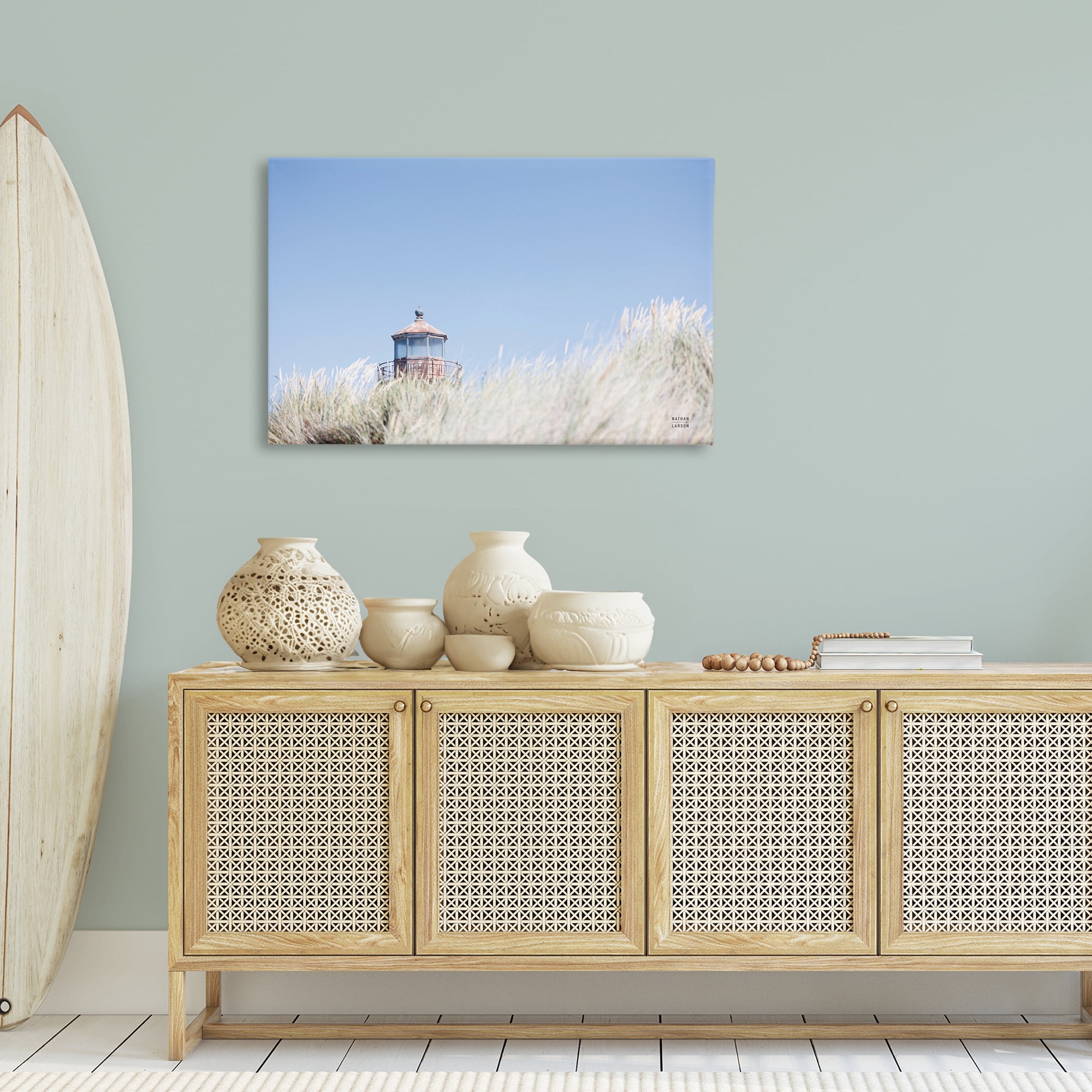 Stupell Industries Peering Over Lighthouse Landscape Photography Gallery Wrapped Canvas Art Print Wall Art, 36 x 24