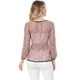 thumbnail image 5 of AllegK Blusas Tops Peplum De Encaje Semitransparente De ManLarCon CintuAnudaPaMujer RoL, 5 of 6