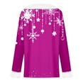 thumbnail image 5 of Qwertyu Plus Size Women's Christmas Shirts Long Sleeve Holiday Shirt Fashion Xmas Tree Graphic Blouses Elegant Faux Fur V Neck Tops Christmas Gifts for Women Hot Pink 2XL, 5 of 6