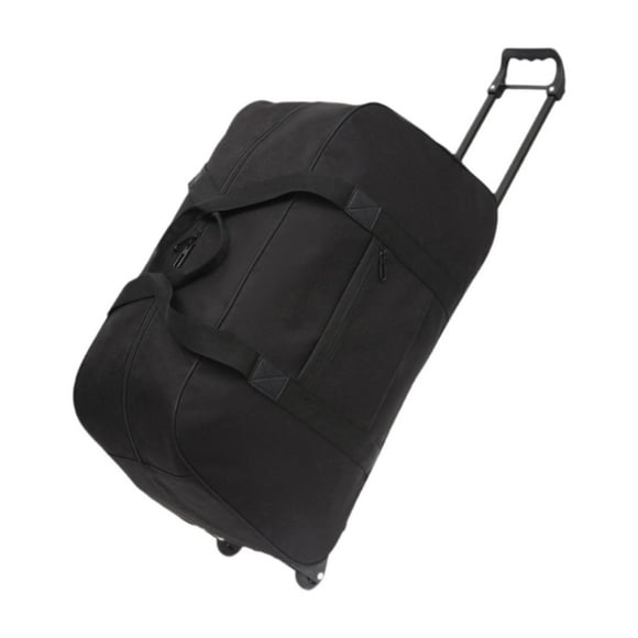 Bolsa de lona con ruedas, caja de equipaje, portador de bolsos multifunción, maleta para adultos, bolsa de viaje enrollable para viajar, viaje de negro