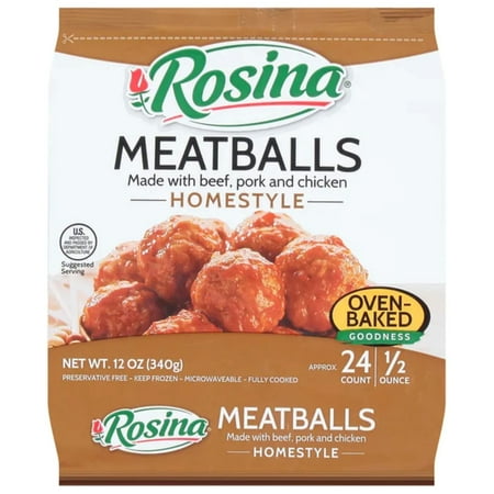 Rosina, Homestyle Meatballs, 12 oz Plastic Bag (Frozen)