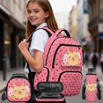 thumbnail image 2 of Yspwyqan Watermelon Capybara Backpack Set for School Kids, Lunch Box Set 4Pcs Large Capacity Polka Dot Front Pocket Trendy Daypack for Ages 8-15 Travel, 2 of 7