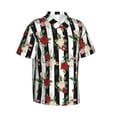 thumbnail image 2 of Uemuo Rose Flowers Printed Regular Fit Short Sleeve Casual Hawaiian Shirt for Men,Aloha shirt,Tropical shirt,Floral print shirt,Vacation Beach shirt-X-Large, 2 of 9