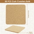 thumbnail image 2 of 50 Pcs Cork Coaster for Drink Absorbent Blank Coasters Bulk Tea or Coffee Coaster Set,Wooden Thick Cork Coasters for Wine Glass Cup Mug DIY Crafts Office Home Cottage, 2 of 8