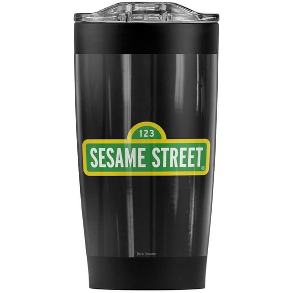 Sesame Street/Logo Stainless Steel Tumbler 20 oz Coffee Travel Mug/Cup, Vacuum Insulated & Double Wall with Leakproof Sliding Lid | Great for Hot Drinks and Cold Beverages