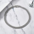 thumbnail image 3 of JeenMata Full Iced Out Bling Miami Cuban Chain Necklace in White - Hip Hop Jewelry - Men's Chunky Jewelry, 3 of 6
