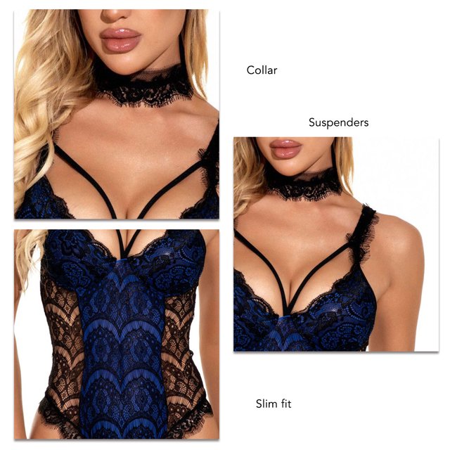 Lencería De Encaje, Accesorios De Cuello Sin Espalda De Poliuretano, Traje De Lencería Ajustado Para Pijamas De Noche De Boda ANGGREK Otros