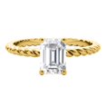 thumbnail image 6 of Mauli Jewels 2.00 Carat Emerald Cut Moissanite Engagement Ring for Women - Twisted 10K Gold - Promise Ring, 6 of 8
