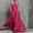 *Hot Pink, variant on U Women's Halter Neck A Line Floor Length Evening Gown with Pockets Black,Women's Plus L