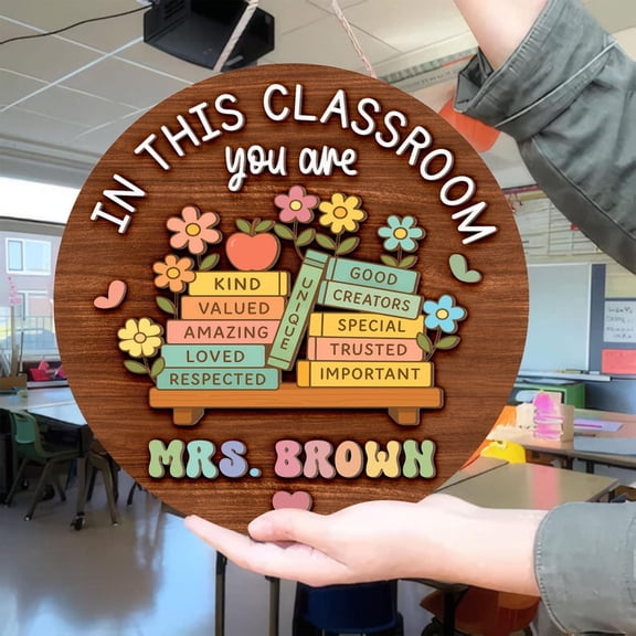 Personalized Classroom Sign, Custom Teacher Door Sign, In This Classroom You Are Wooden Plaque, Teacher Appreciation Gift, School Wall Decor