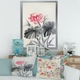 thumbnail image 3 of Designart 'Two Monochrome Leaves With Lotus Flower' Traditional Framed Art Print, 3 of 4